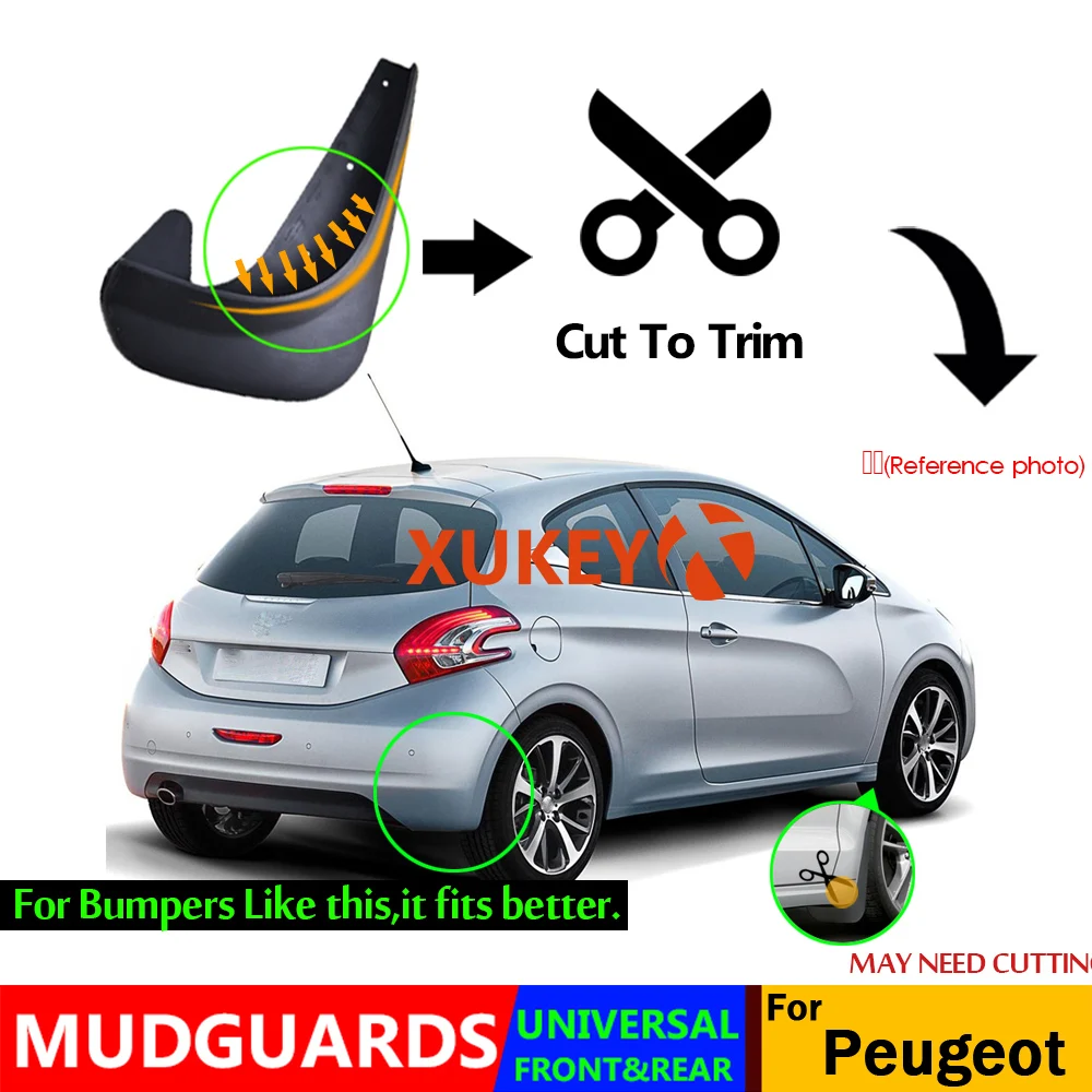 Универсальные Брызговики для Peugeot 107 108 207 208 407 Partner SD SW CC 206 4 шт.|Грязезащита| |