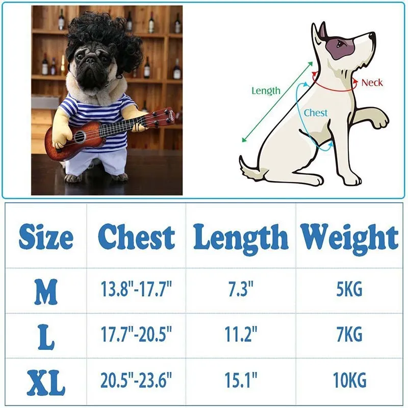 Забавный костюм для питомцев гитарный щенка собаки на Хэллоуин Рождество
