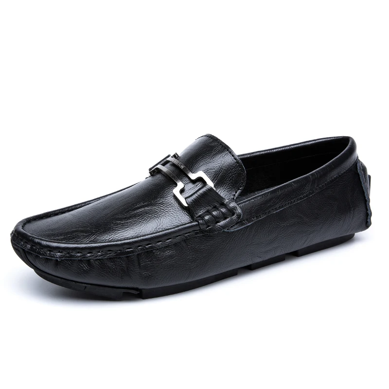 Wandai-8803-black Мужские лоферы; большие размеры; модные мужские лоферы из спилка; Роскошные слипоны на плоской подошве; повседневная мужская обувь для вождения; цвет белый - Цвет: Wandai-8803-black
