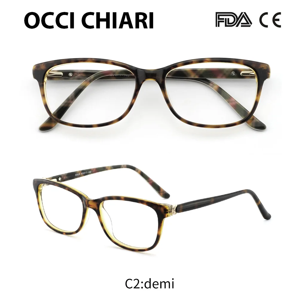 OCCI CHIARI, очки, прозрачные, оптические, для женщин, оправа, прозрачные линзы, очки, очки, модные, ацетат, красный, фиолетовый, W-CARATA - Цвет оправы: C2