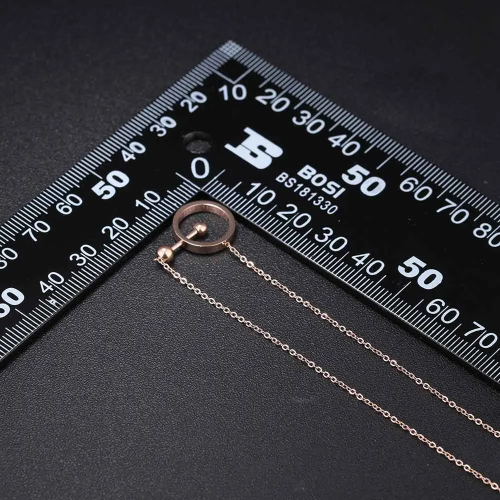 Женское Ожерелье из титановой стали под розовое золото|ball necklace|rose goldrose gold chain |