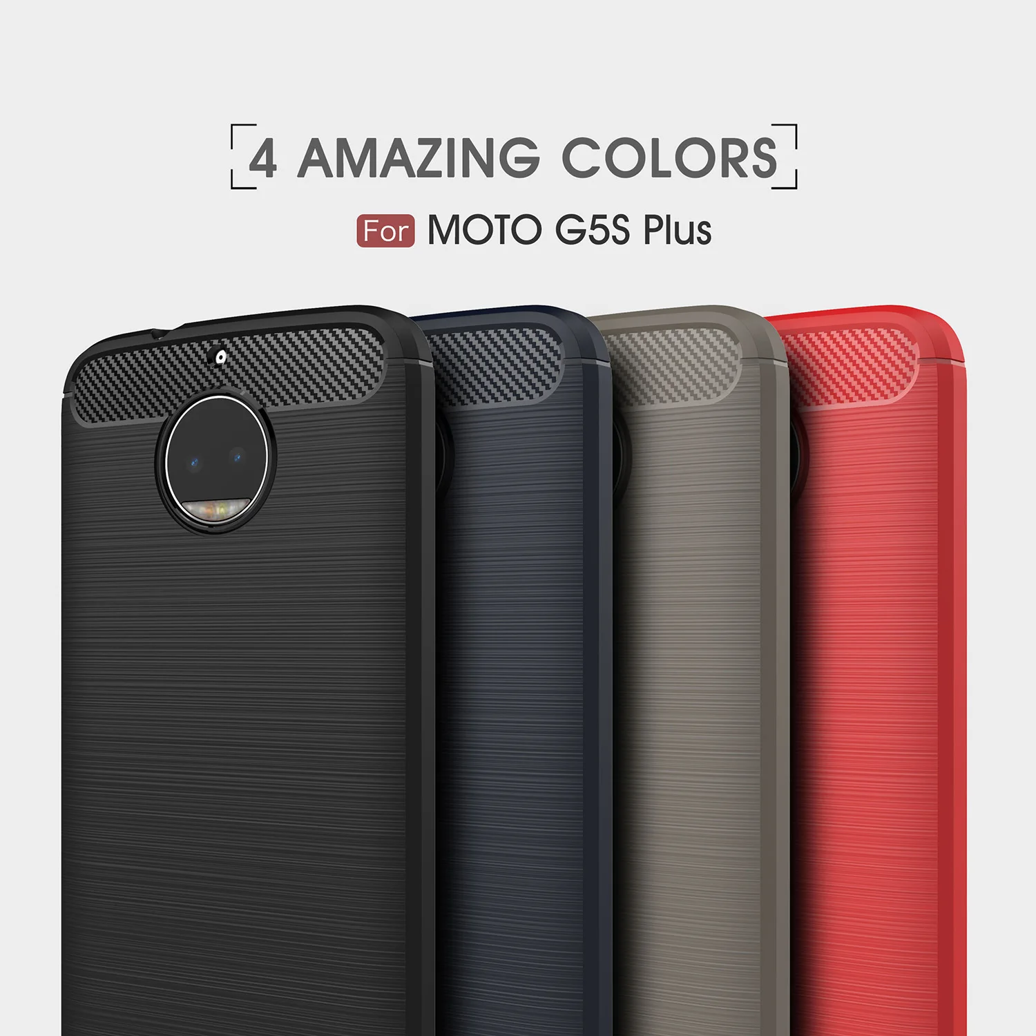 ТПУ чехол для Motorola Moto G5s Plus LTE XT1806 Мягкий силиконовый из углеродного волокна Чехол