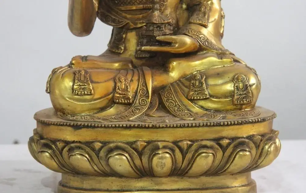 Тибетская бронзовая медная позолоченная башня Sakyamuni Shakyamuni тафагата статуя бога