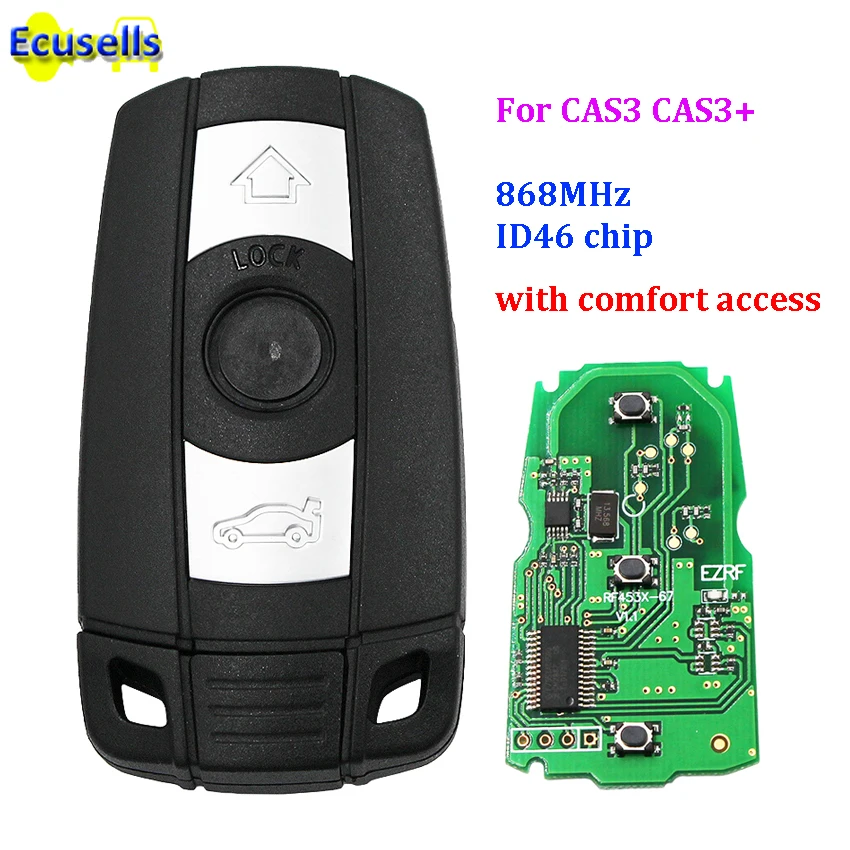Полный умный бесключевой пульт с 3 кнопками 868 МГц с чипом ID46 для BMW 1 5 Серии X5 X6 2006-2011 с системой Comfort Access.