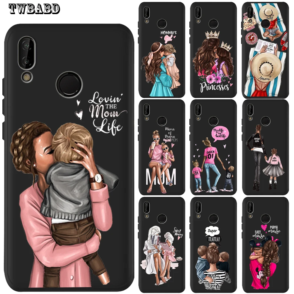 Чехол с надписью Super Mom Baby Mama Mouse Girl Для Huawei P20 Lite P30 P8Lite P9Lite 2017 P Smart Family Etui|Бамперы| |