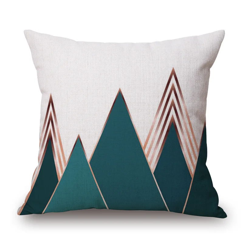 teal color geometric cushion cover nordic decoration for home office cafe deer cojines arrow almofada | Дом и сад