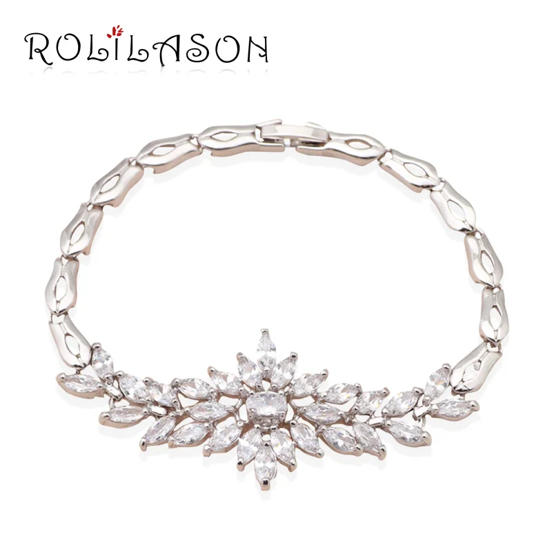 ROLILASON необычный дизайн фиолетовый циркон серебряный заполненный многослойный