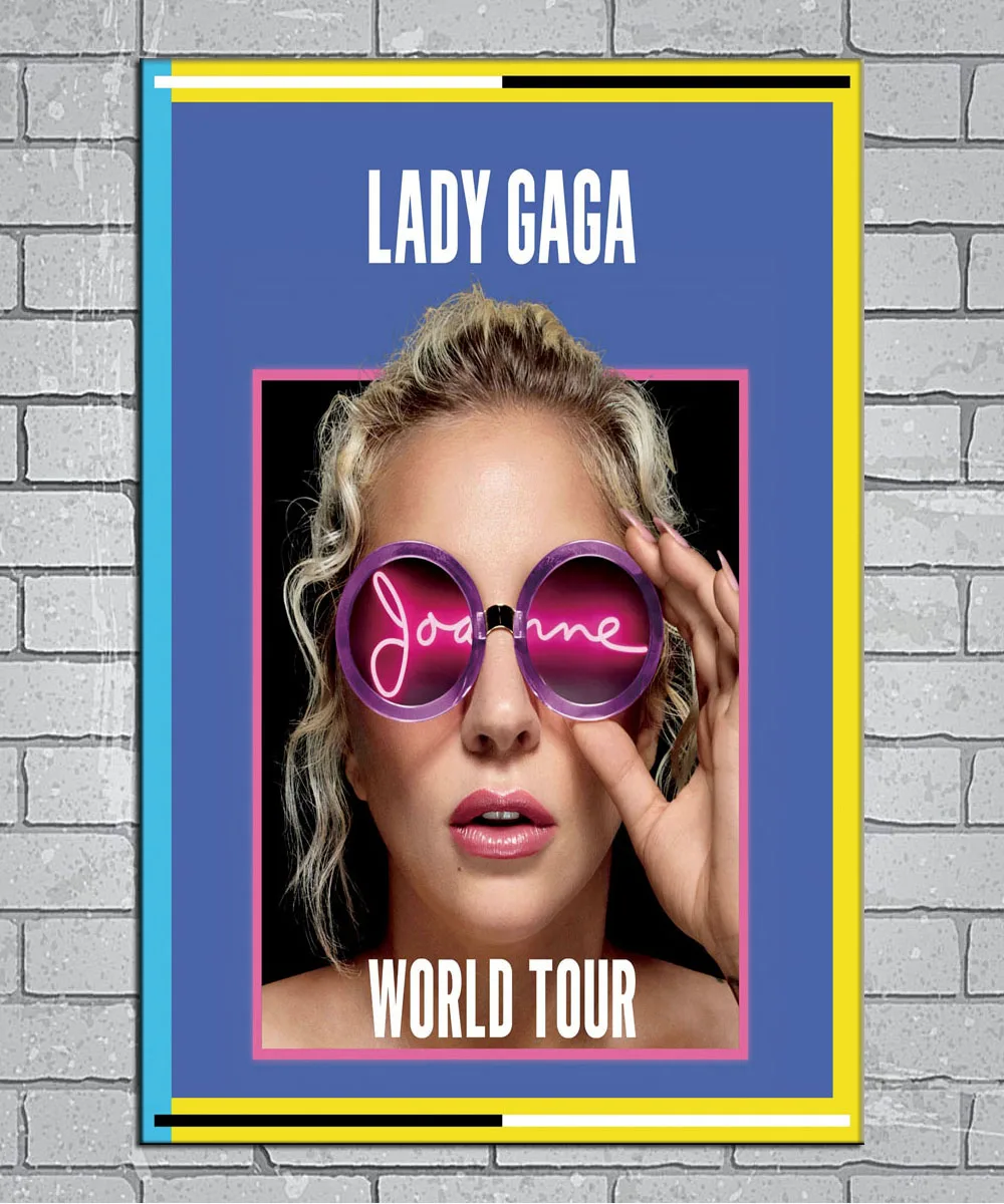Постер Lady Gaga Joanne World Tour 2017 музыкальсветильник лый холст 24x36 27x40 дюймов домашний