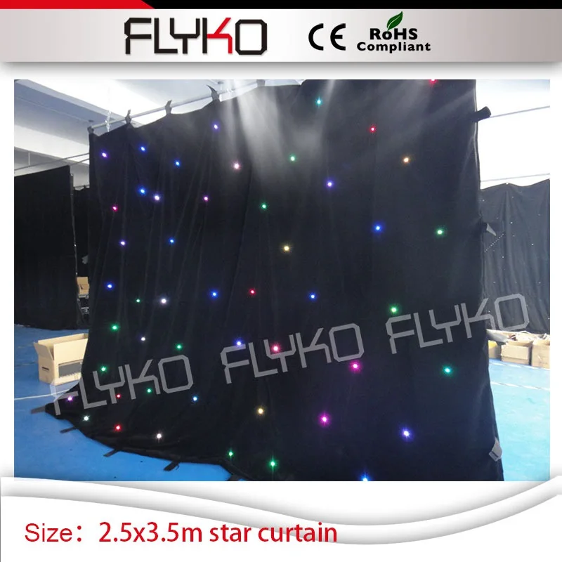 

Рождественская светодиодная занавеска со звездами, удивительный визуальный эффект, ткань со светодиодными звездами для дискотеки ktv 2,5 м * 3,5 м