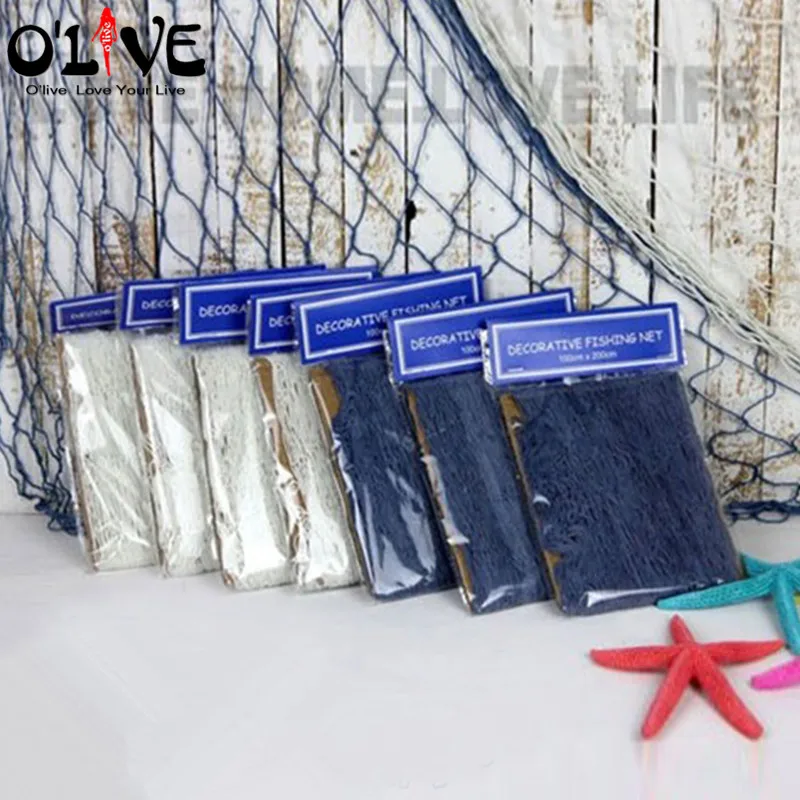 

3D Sticker Mediterranean Sea Home Wall Stickers Big Fishing Net Decoration Wall Hangings Vintage Decorations Kids Wall Decor D5