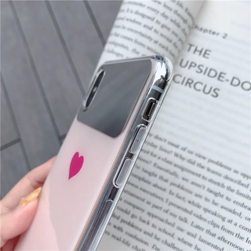 Модный зеркальный чехол для iPhone X Xs Max XR 8 7 телефона Маленький милый свежий из ТПУ 6