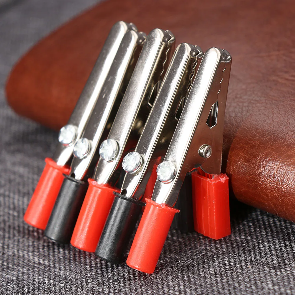 5 шт. тестовый зажим 50 мм пластиковая ручка Электрический перемычка зонд