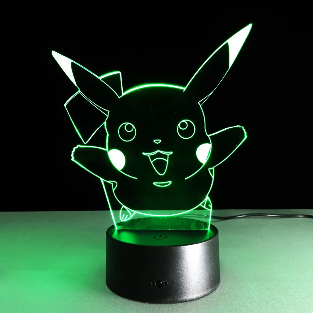 Прямая поставка ночник Pokemon Go Pikachu 3D светодиодный светильник фигурка игрушка