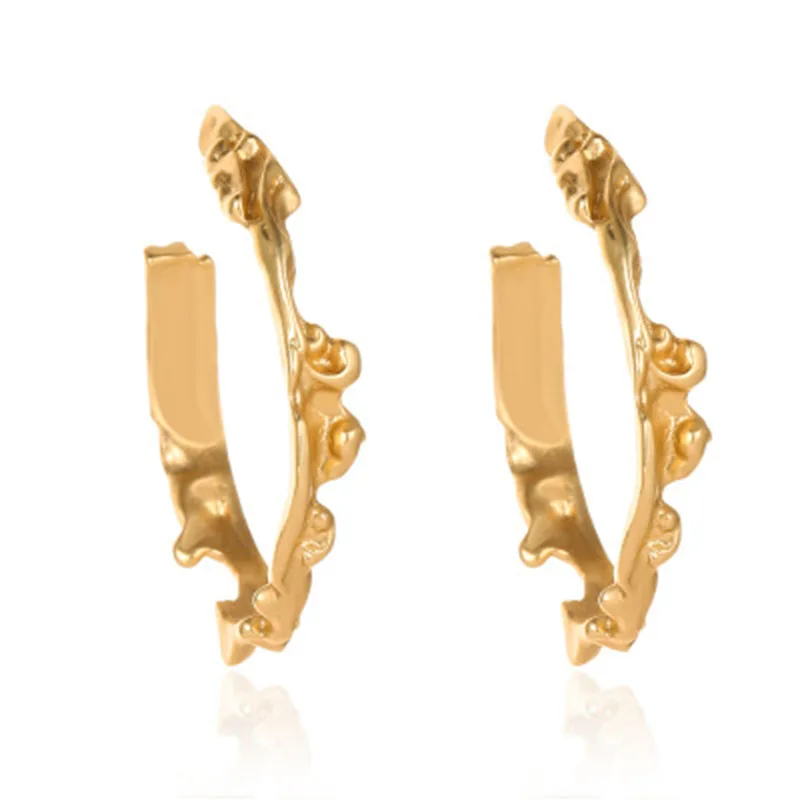 Модные c-образные круглые полые металлические серьги цветные модные