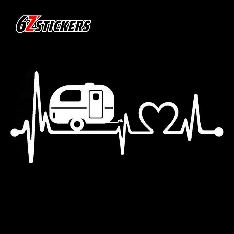 

sixsub 1pcs 35X15CM Camper Heartbeat Car Styling Sticker Funny Car Stickers and Decals