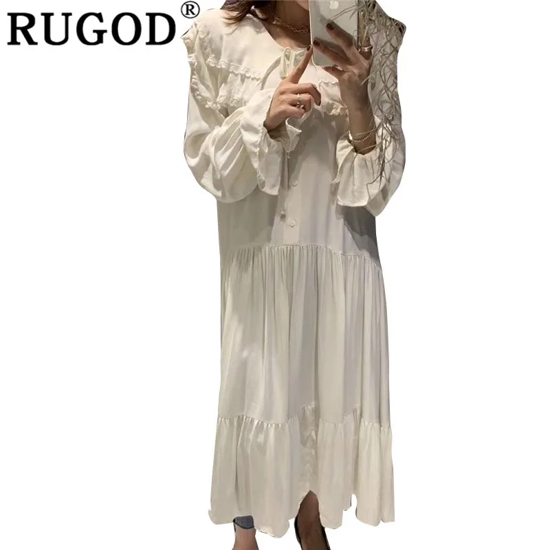 Женское длинное платье RUGOD пуловер с оборками повседневное Пляжное для вечеринок