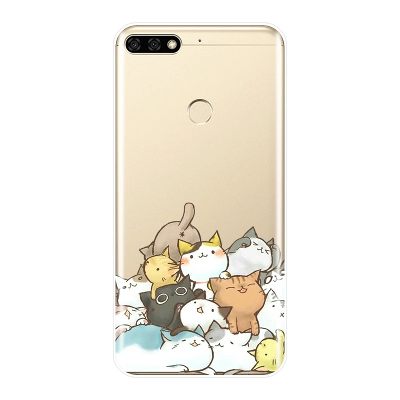 Задняя крышка для Huawei Honor 10 9 8 8X MAX мягкий силиконовый чехол с котом в японском