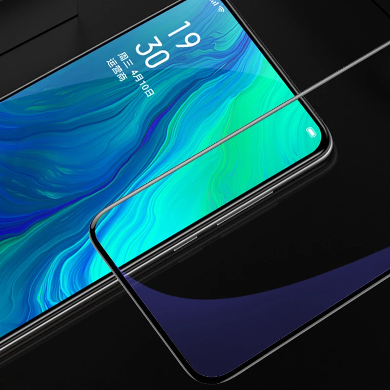 9H полное покрытие анти Blu Ray закаленное стекло для OPPO Reno 2 протектор экрана 10X Zoom
