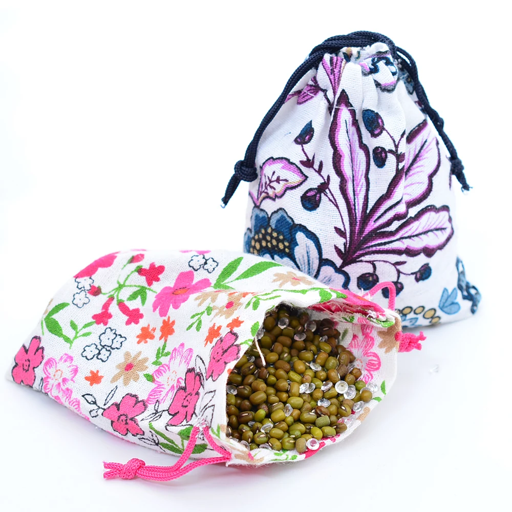 Сумка из хлопка и льна на шнурке джутовые сумки 100 шт. ювелирные изделия в