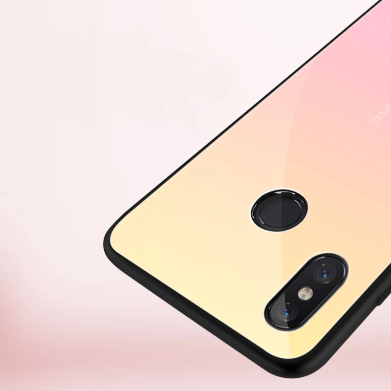 Gradient Aurora Tempered Glass Cases for Xiaomi Mi 8 Case 6.21'' Luxury Colorful Smooth Protector Cover Mi8 Bumper |