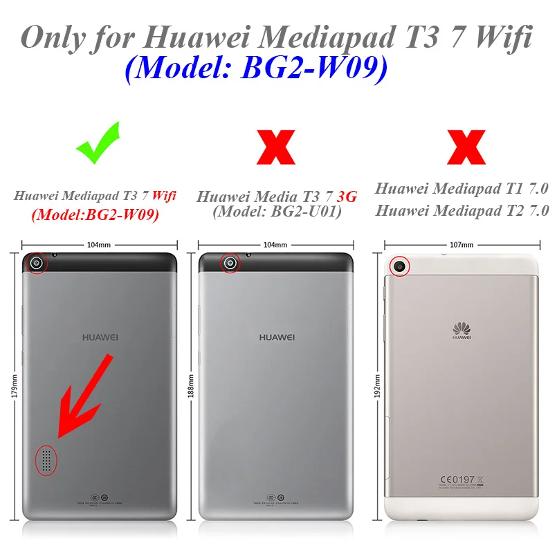 Чехлы для планшетов Huawei Mediapad T3 7 0 Wifi покрышки с узором чехол BG2-W09 ТПУ и ПК Броня