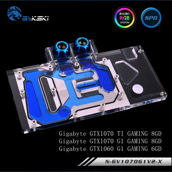 

Bykski N-GV1070G1V2-X Full Cover Graphics Card Water Cooling Block for Gigabyte GAMING GTX1070TI 1070 1060 G1