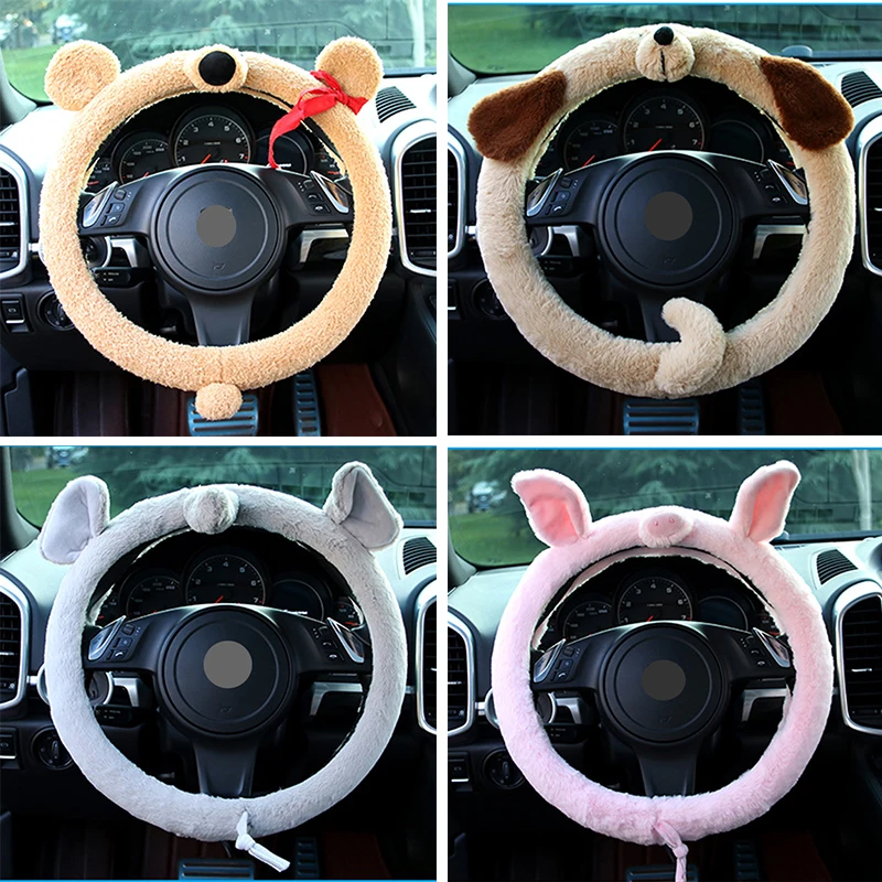 Ciliken steering wheel car covers case protector auto accessories pig elephant dog cute shape cover skin holder 38cm | Автомобили и
