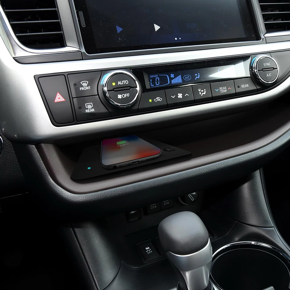 Беспроводное Автомобильное зарядное устройство Aotsr QI для Toyota Highlander 2018
