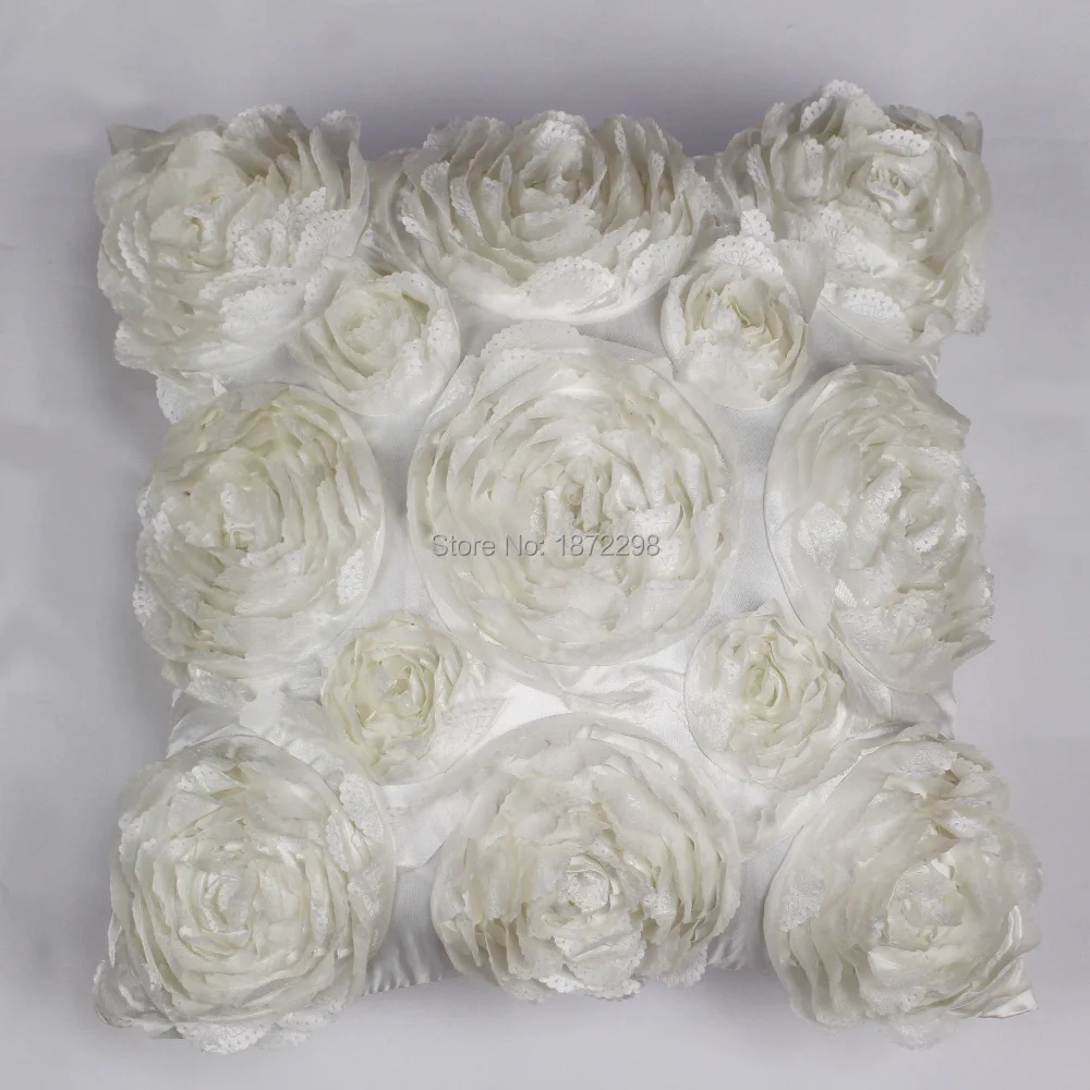 

Декоративный чехол для подушки с 3D розой, тафта, 43x43 см