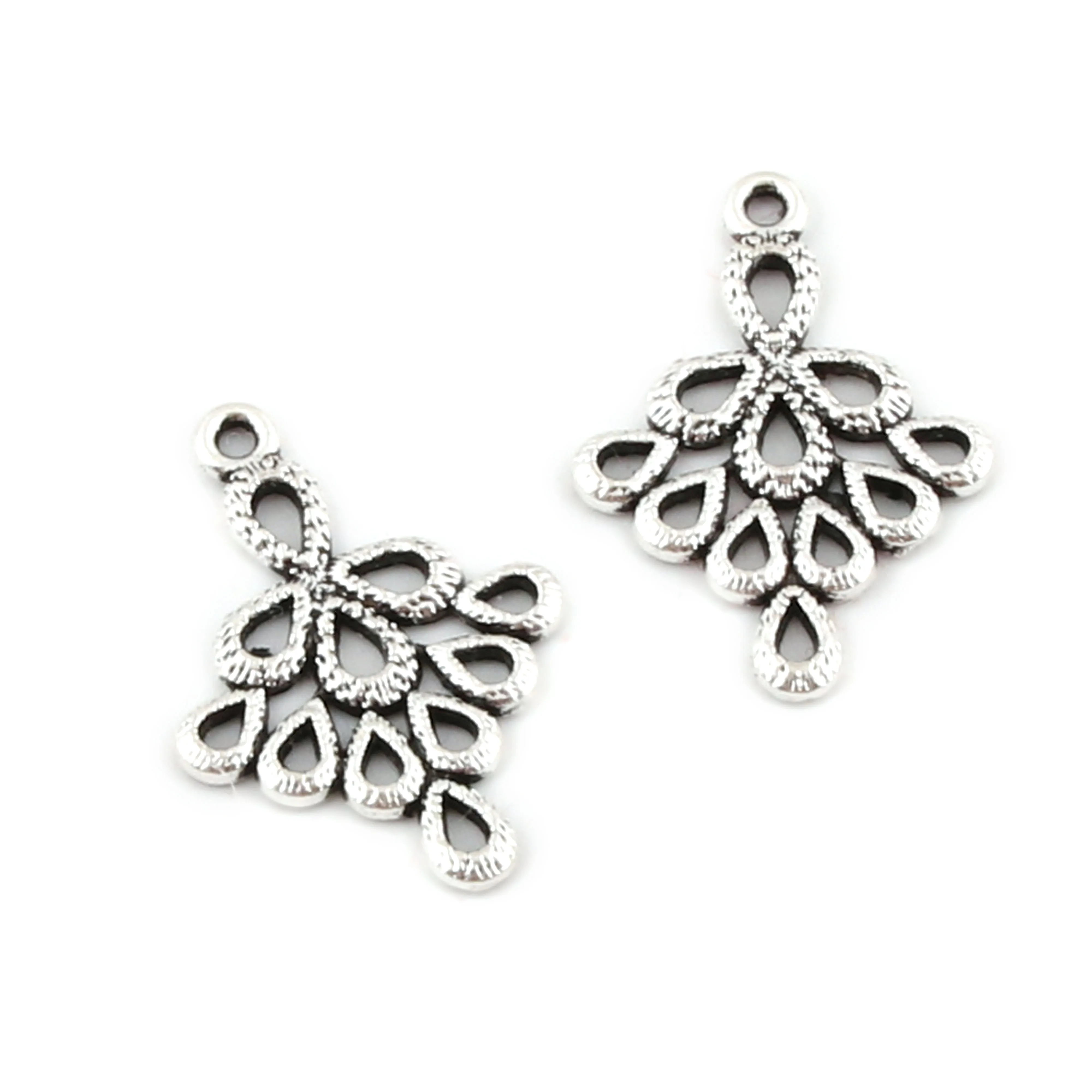 20 шт серебряный цвет полые Нерегулярные узоры Подвески для соединитель женского