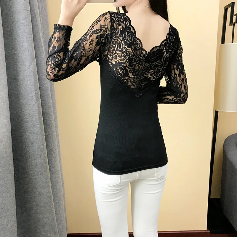 Женский кружевной топ с v-образным вырезом и рукавами-лепестками | Женская одежда