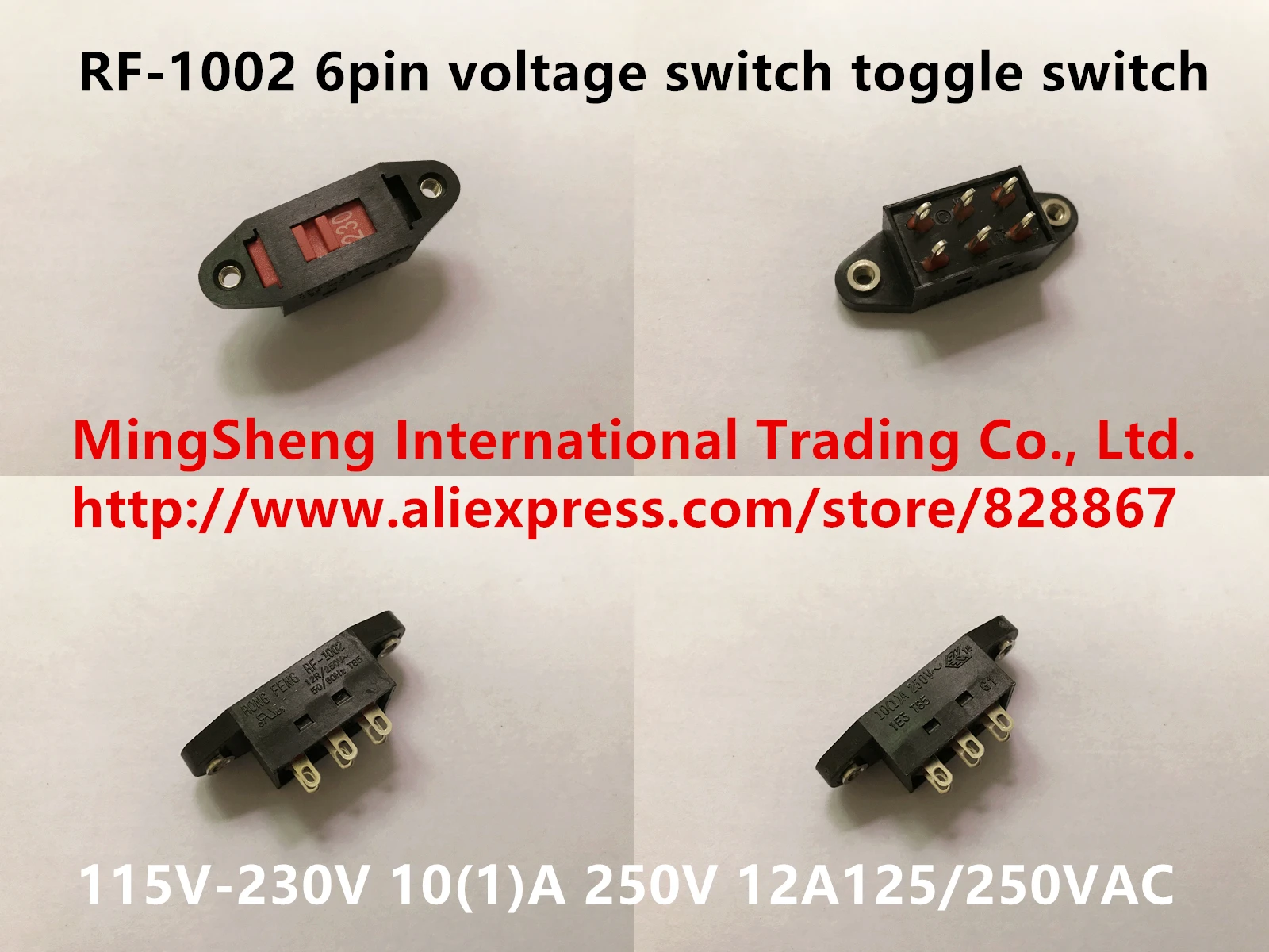 

Original new 100% RF-1002 6pin voltage switch toggle switch 115V-230V 10(1)A 250V 12A125/250VAC
