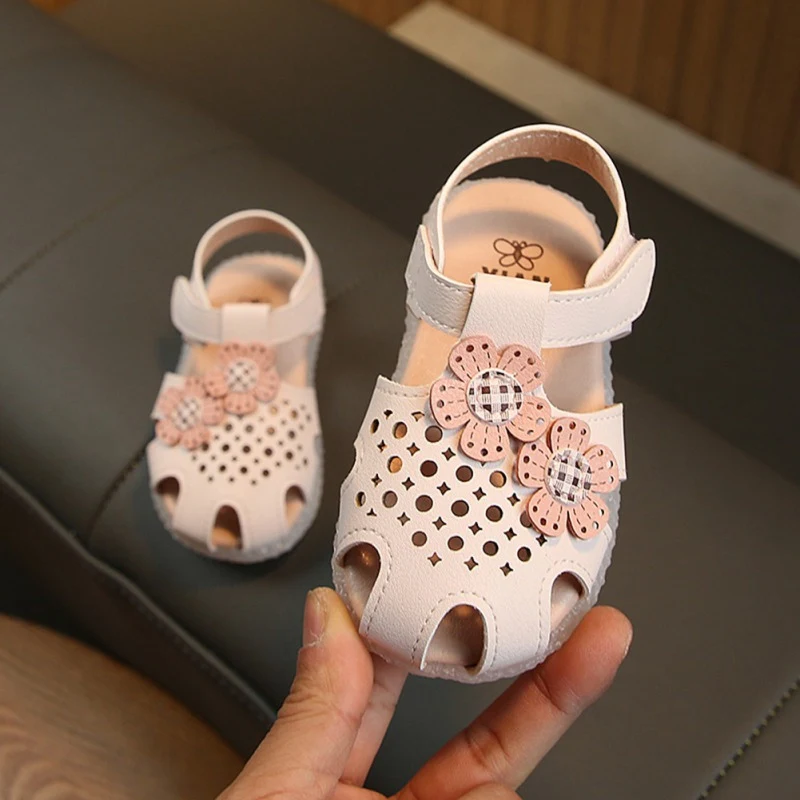 

Children Shoes Girls SandalsToddler Little Girls Sandals Leather Princess Flower Shoes Soft Baby Kids Sandals For Girls 15-25