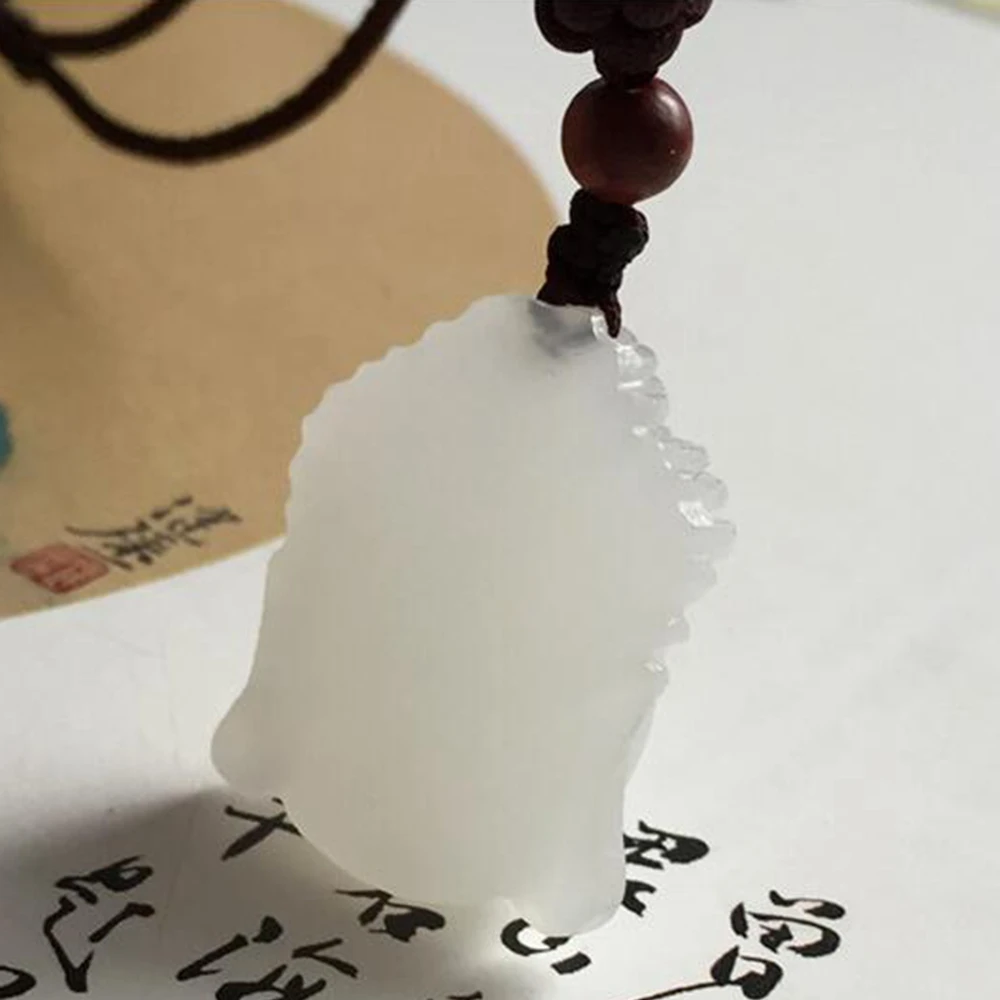 2019 классическое ожерелье из натурального белого нефрита с головой Будды чокер