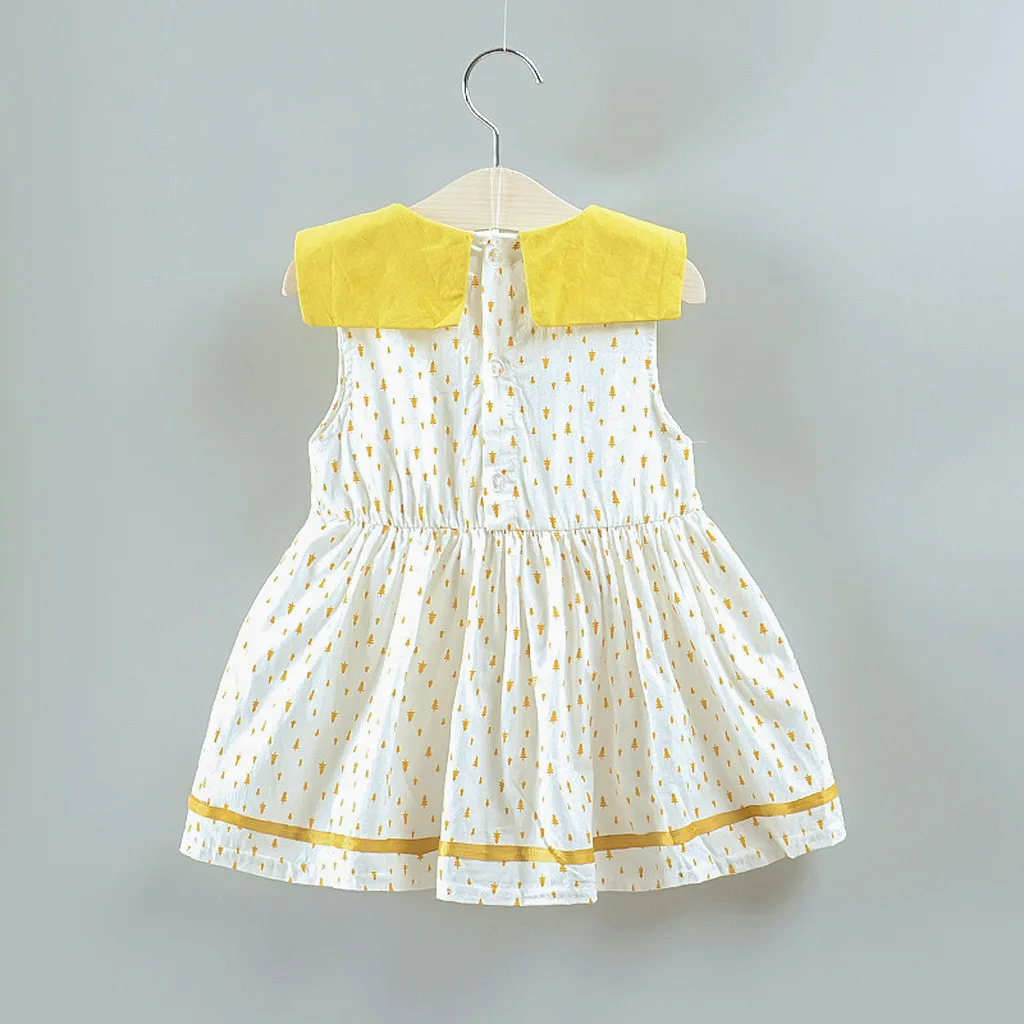 Lace-trimmed princess dress Toddler Kid Baby Girl Dot Printed Cartoon Bunny Party Princess Dress Clothing girl #06 | Детская одежда и