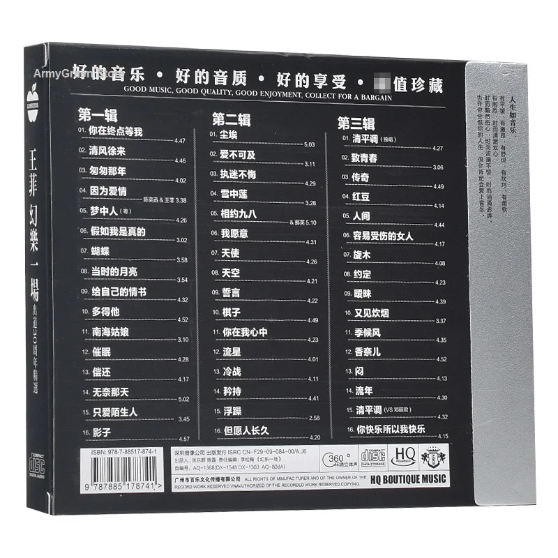 Оригинальный китайский музыкальный CD диск Wang Fei Wong женский певец поп альбом