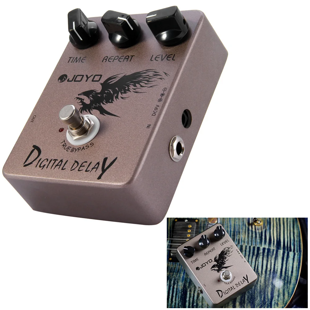 JOYO JF 08 педаль электрогитарного эффекта True Bypass Дизайн Цифровая задержка