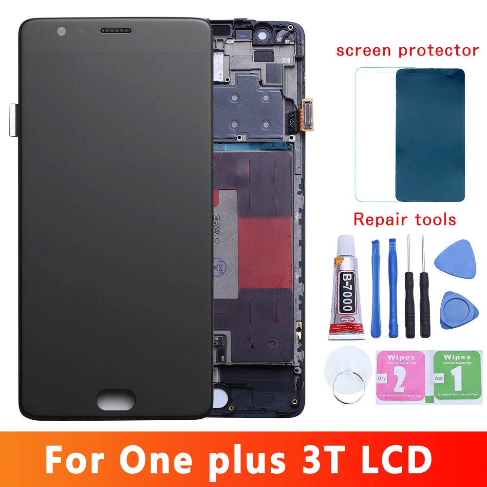 Oneplus 3T ЖК дисплей сенсорный экран 100% новый FHD 5 &quotдигитайзер в сборе сменный