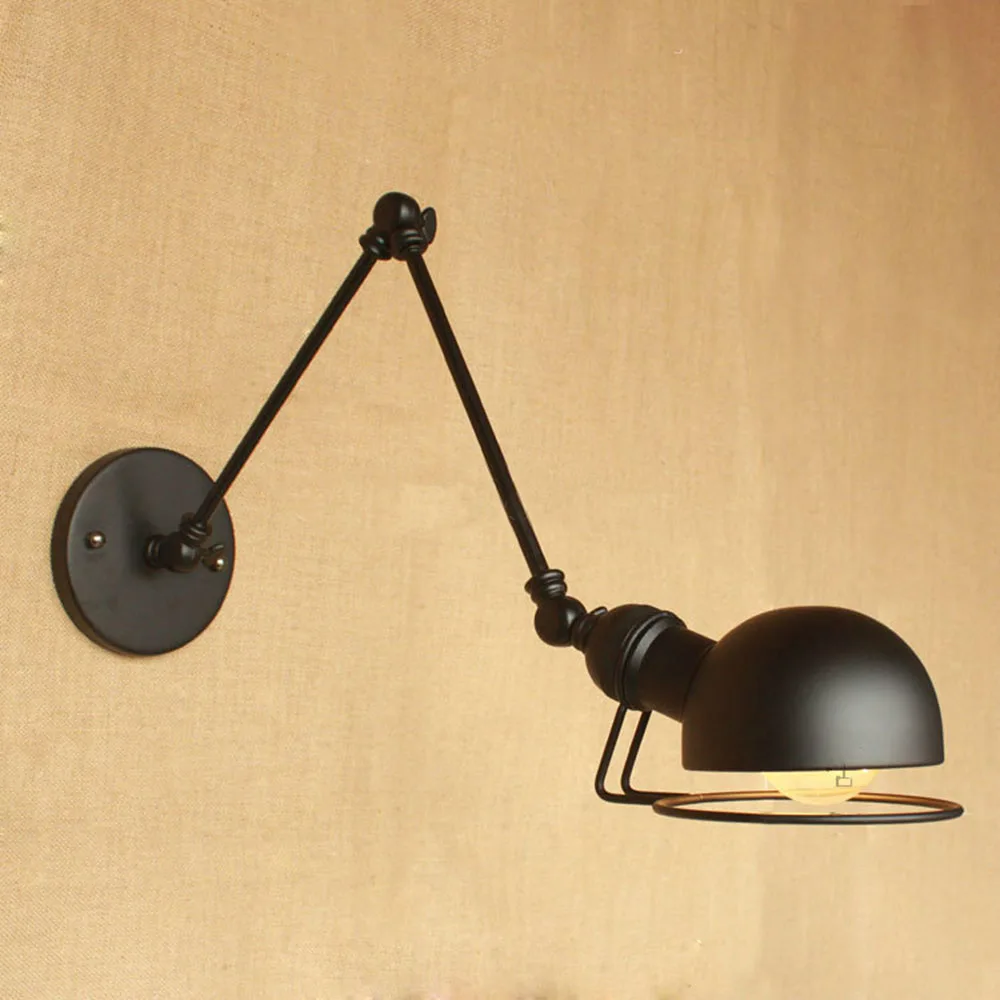 Modern Sconce wall light led lighting fixtures with flexible arm vintage surface mounted lamp bedroom black copper 110/220v | Лампы и