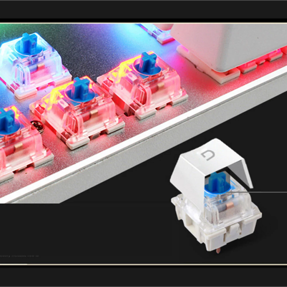87 клавишная механическая клавиатура с красочной подсветкой USB Проводная для