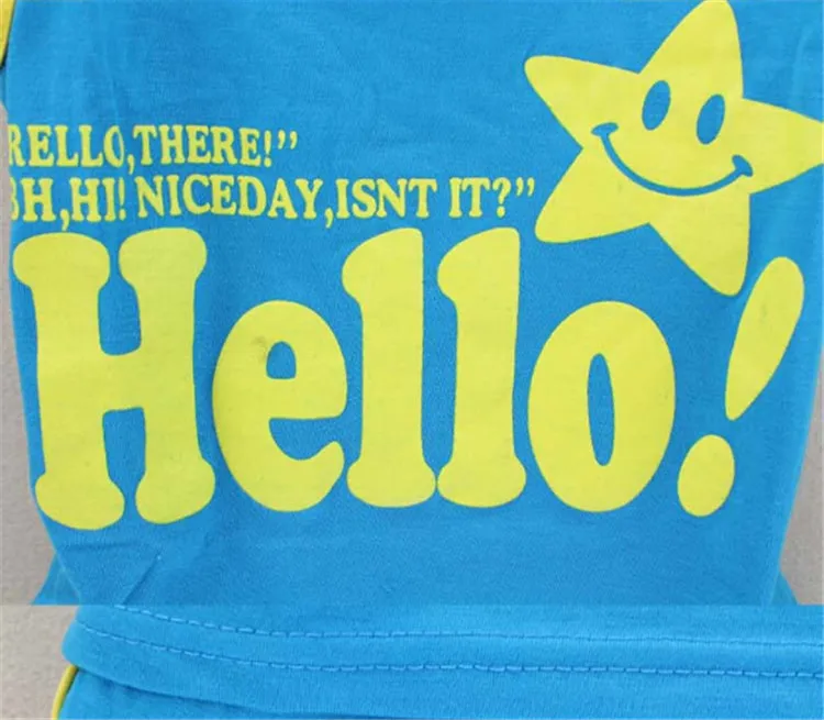 Детская одежда Hello для мальчиков и девочек летний хлопковый комплект одежды