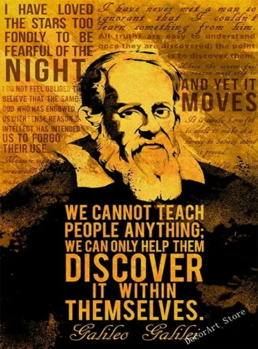 Scientist Astronomer Galileo Galilei холст живопись винтажная Настенная картина плакат из
