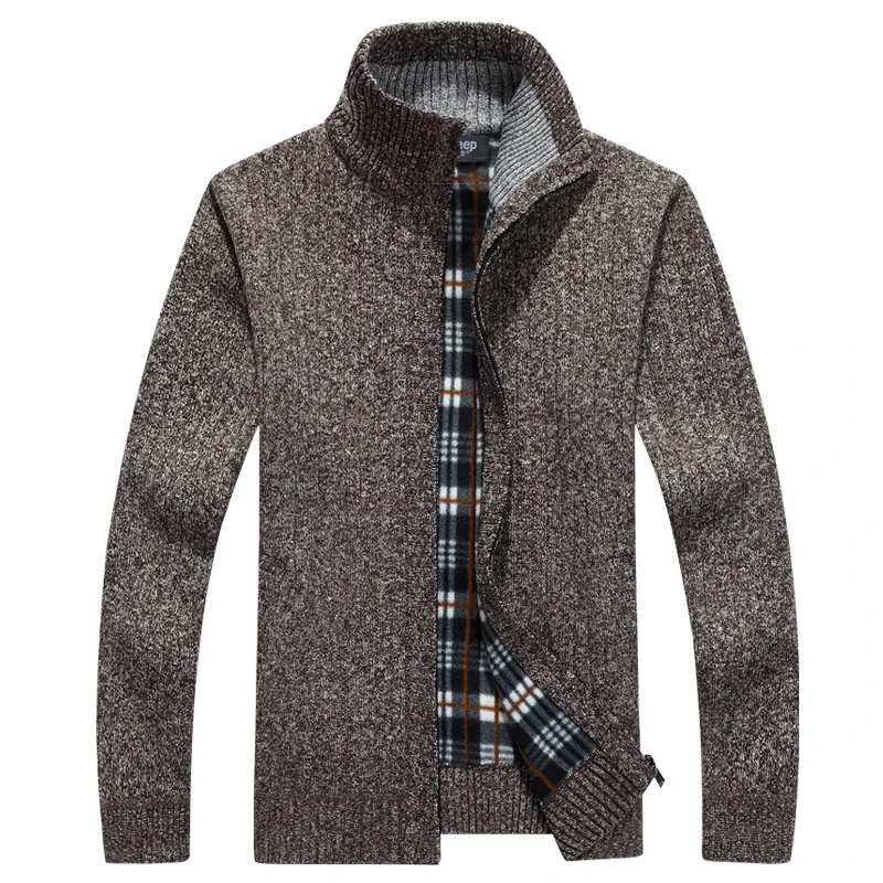 

Drop shipping 2020 New mens fleece cardigan sweaters casual sweatercoat men warm thick stand collar sweater M-3XL AXP150
