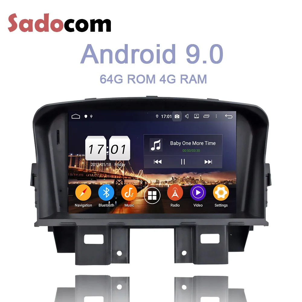 DSP 2 din Android 9 0 4 Гб ОЗУ 8 ядерный автомобильный dvd плеер для Chevrolet CRUZE 2008 2011 2012 Bluetooth