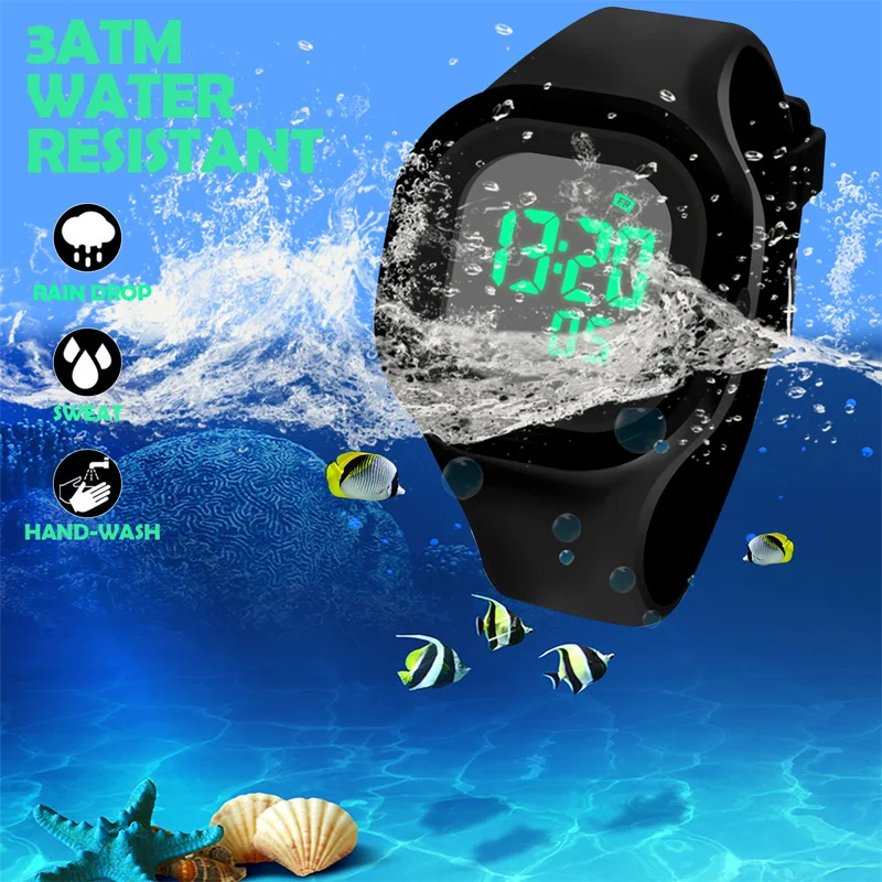 KDM светодиодные цифровые часы для мужчин спортивные военные водонепроницаемые