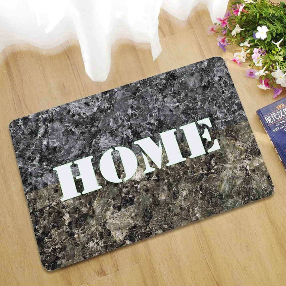 Doormat Entrance Mat Hallway Black Welcome Marble Pattern Printed Anti-Slip Floor Area Rugs Custom Front Door Carpet | Дом и сад