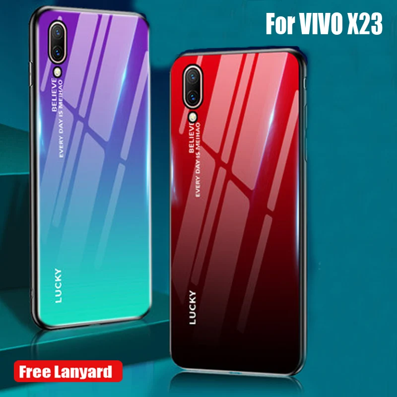 Чехол для VIVO X23 чехол телефона задняя крышка градиентный из закаленного стекла X 23