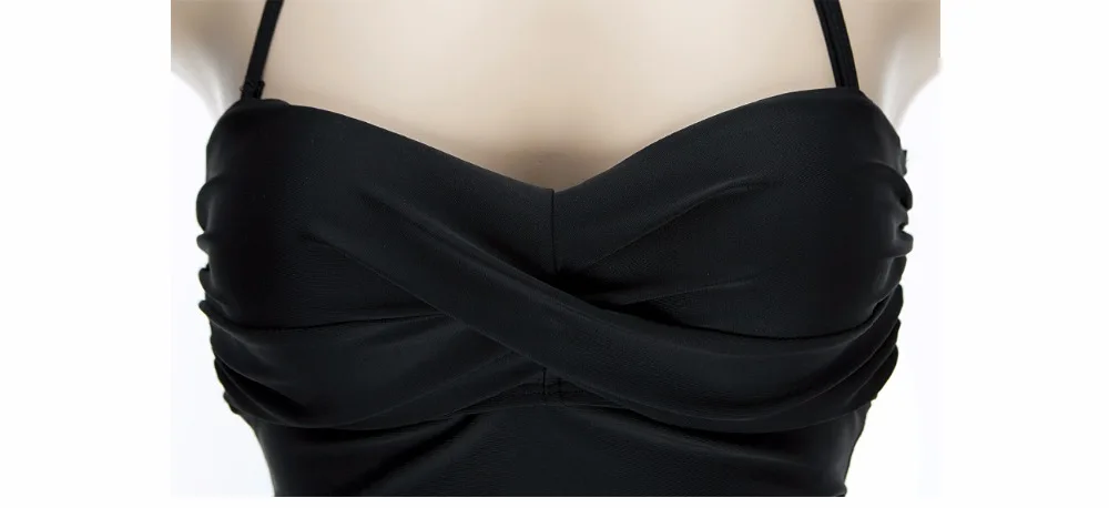 Одна деталь, повязки Черный Мягкий Купальник Sexy новые винтажные сплошные купальники Летняя женская пляжная одежда, купальник