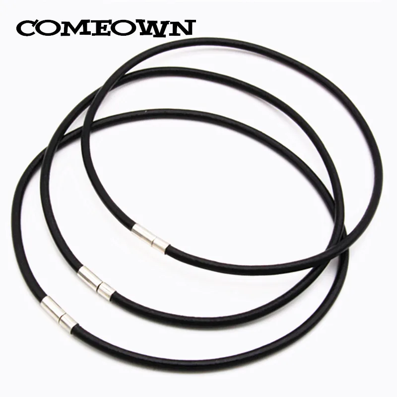 COMEOWN 10 шт. 4 мм (12-30 дюймов) черная пряжка кожаный шнур ожерелье для женщин сделай