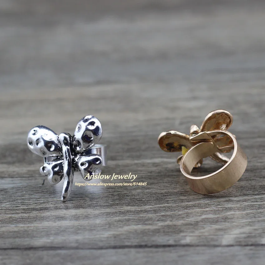 Женское регулируемое кольцо с бабочкой Anslow винтажное ювелирное изделие высокого
